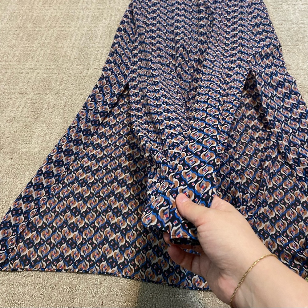 Zara Geometric Print Chiffon Maxi Dress ~ Size XS - Picture 8 of 16